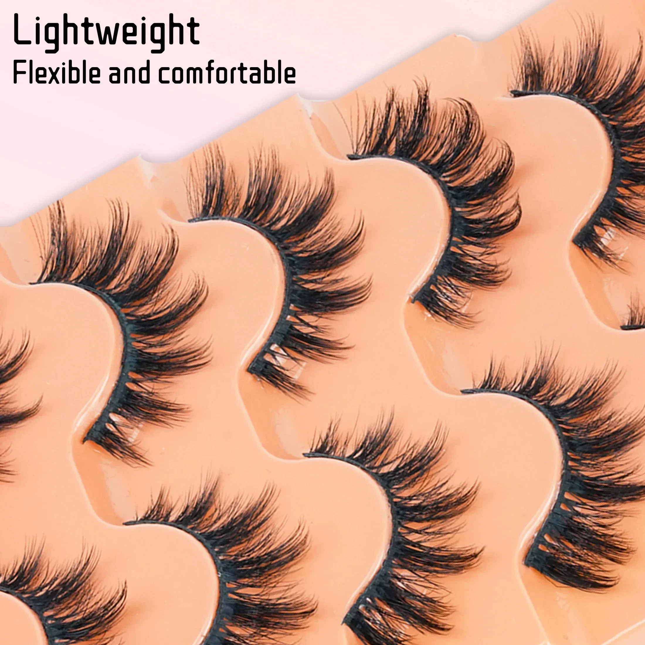5 Pairs Cat Eye 8D Russian Vol - Beauty Makeup Women 评论和价格